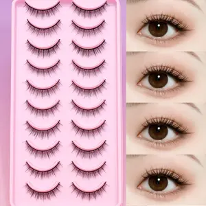 Natural Extension DIY False Eyelashes, Natural Curl Long-Lasting Outer Lash Extensions, Soft Cross Design, Perfect for Daily Use & Makeup