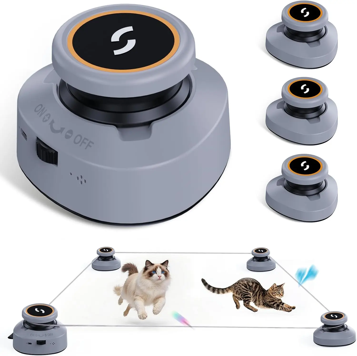 Viral Automatic Interactive Cat Toy for Indoor Cats, Smart Multi-Track Moving Feather Chase Toy, Hands-Free Play & Exercise Toy for Bored Kittens, Adult Cats & Multi-Cat Homes bore kitten essential household perfect birthday gift ambush cute