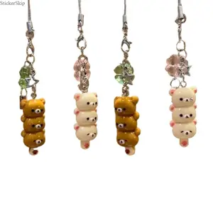 2026 NEW Cute Bear Phone Charm Keychain – Kawaii Y2K Aesthetic Pendant for iPhone, AirPods & Keys, Stylish Korean Style Bag Charm, Lightweight Accessory for Backpack, Schoolbag & Daily Use
