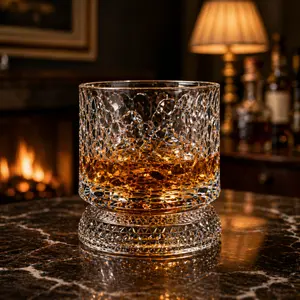 Luxury Rotating Crystal Glass - Elegant Spinning Whiskey & Cocktail Glass for Home Bar, Gift-Giving tulip