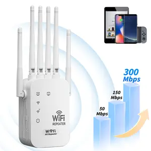 Practical Wireless Extender Repeater, US Plug with Dual Ethernet Ports, 2.4GHz 300Mbps, Supports AP & Router Mode for Whole Home Coverage