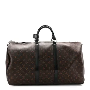 Pre-owned Louis Vuitton Canvas Shoulder Bags Monogram Macassar Keepall Bandouliere 55