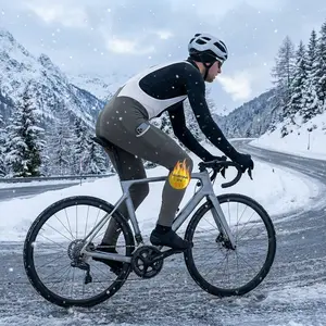 Men's Thermal Fleece Cargo Cycling Bib Pants with 4D Pad and Front Zipper Opening - Cold Weather Bike Tights Long Legging for Winter Cycling Outdoor Sports Comfortable Breathable Windproof Professional Cycling Gear
