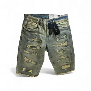 2121 Jeans Distressed Denim Shorts for Men  - Trendy Ripped Design - Comfortable Fit - Perfect for Casual Wear