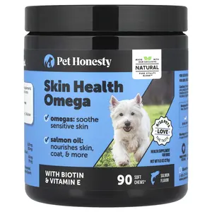 Pet Honesty Skin Health Omega, For Dogs, Salmon, 90 Soft Chews, 9.5 oz (270 g)