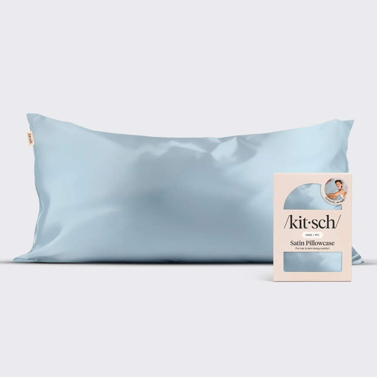 Haze Blue Satin King Pillowcase Haze Blue Satin King Pillowcase