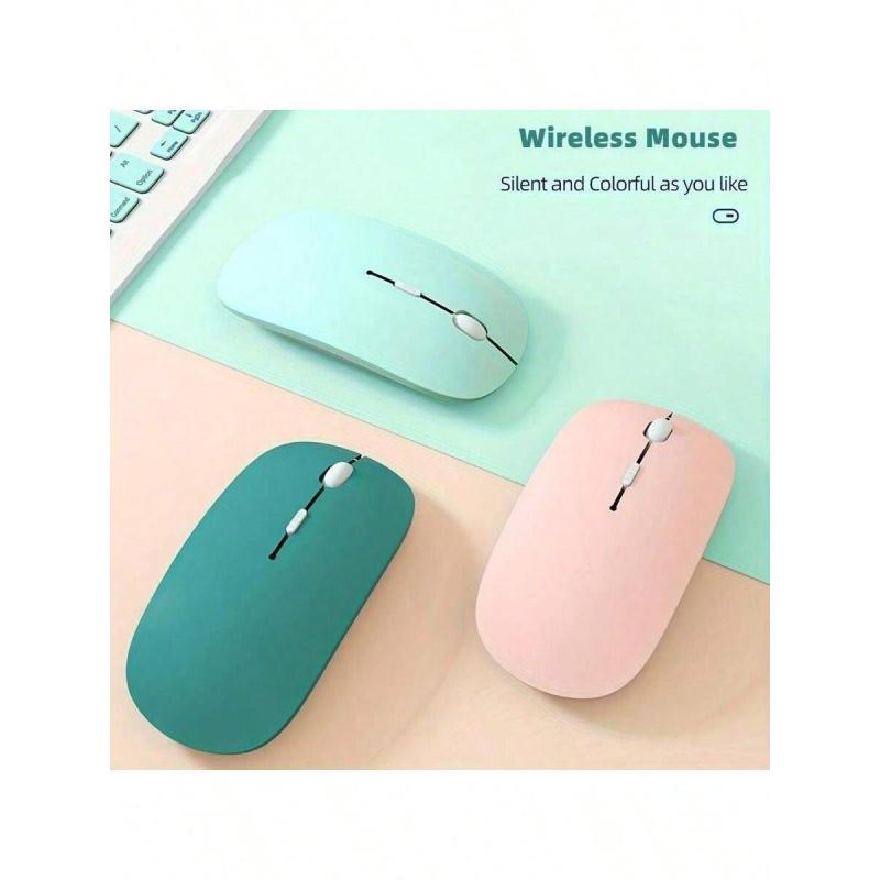 Macaron-colored plastic wireless silent mouse, suitable for iPad and laptops (batteries not included); universal wireless mouse - compatible with iPad, tablets, MatePad, Xiaomi tablets, Android, Windows tablets, laptops, and notebooks - compact and portab