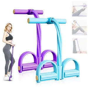 Multifunction Resistance Band - 4/6-Tube Elastic Yoga Pedal Puller Tension Rope for Home Gym, Full-Body Workouts, Abdominal Training