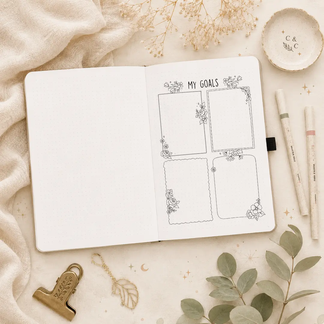 Goals Tracker | Stick-In-Page | A5 Format | Tracker | Goal Planning & Productivity | Colored or Black & White