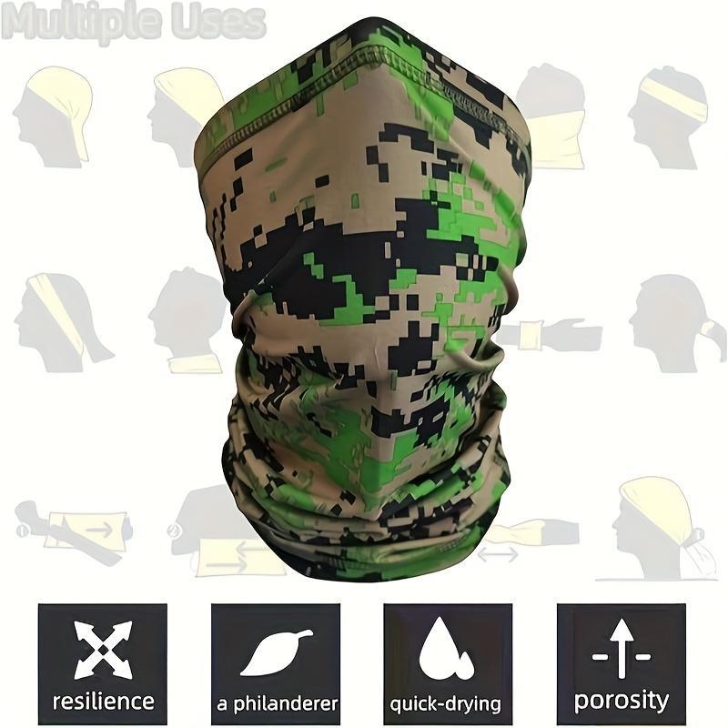 6pcs Cooling UV Protection Bandana Face Mask, Scarf, Men's Balaclava Hat, Face Sunscreenfa, Breathable Headscarf, Headband, Suitable for Outdoor Sports, Cycling, Running