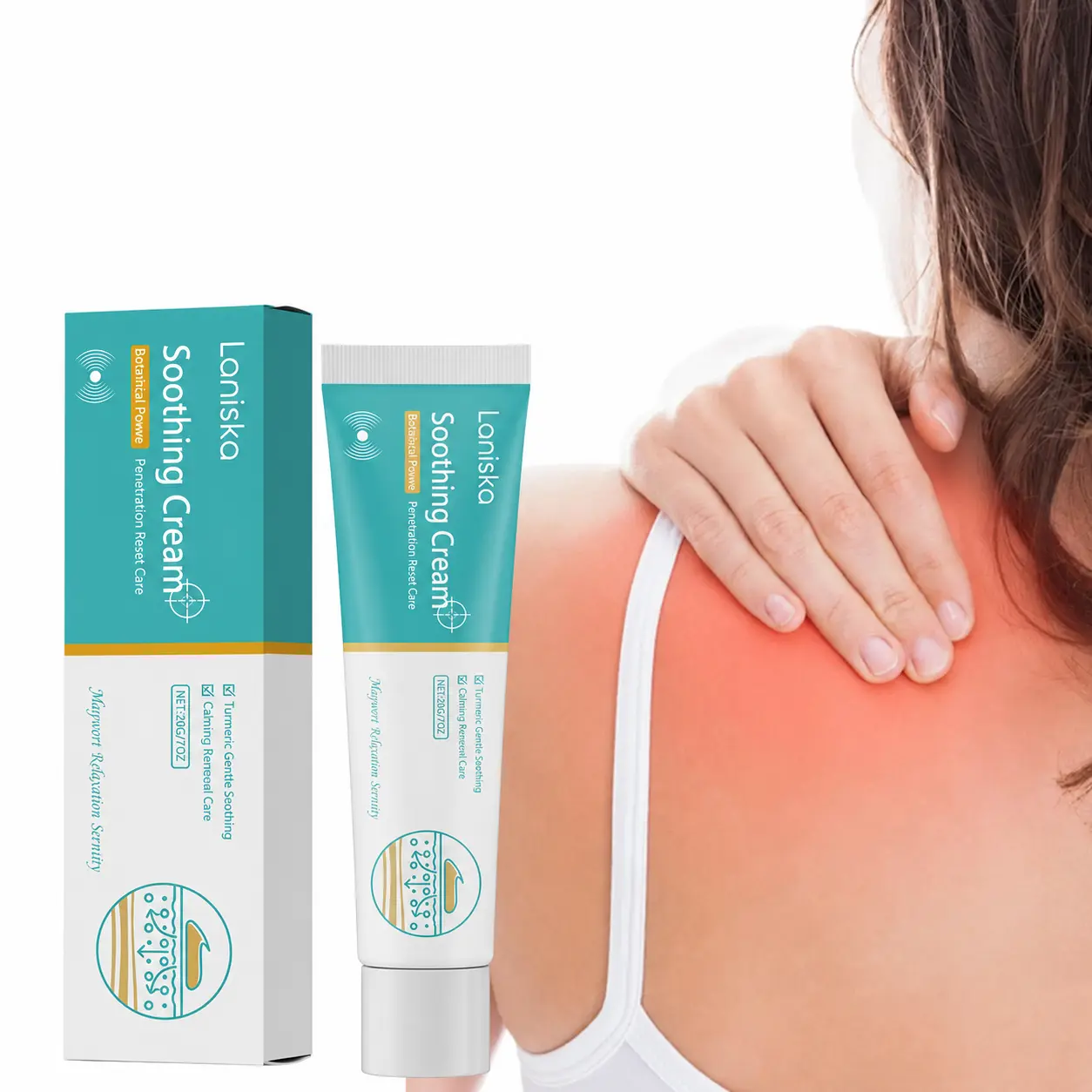 Shoulder & Neck Care Cream, Soothing Massage Cream for Daily Body Care, Relaxing Formula for Muscle Comfort After Workouts, Long Hours Sitting & Everyday Self-Care Routine, 60g