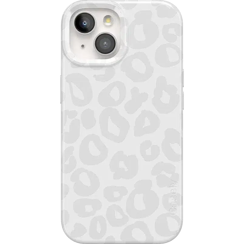 Casely iPhone 15 Plus Case | Into the Wild | White Snow Leopard | Compatible with MagSafe | Classic Ultra Thin Design