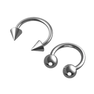 Minimalist Gothic Personalized Lip Nail Style Stainless Steel U-shaped Lip Ring Horseshoe Rod Lip Clip Pointed Cone C-ring Jewelry