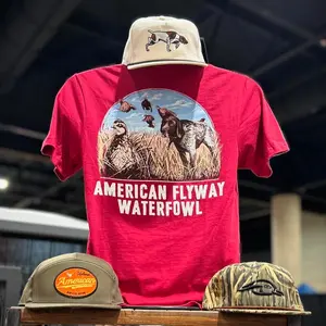 American Flyway Waterfowl Quail and Pointer Tee - Cotton Soft Top for Men - Outdoor Men's T-Shirt with Unique Graphic Design Menswear Tshirt
