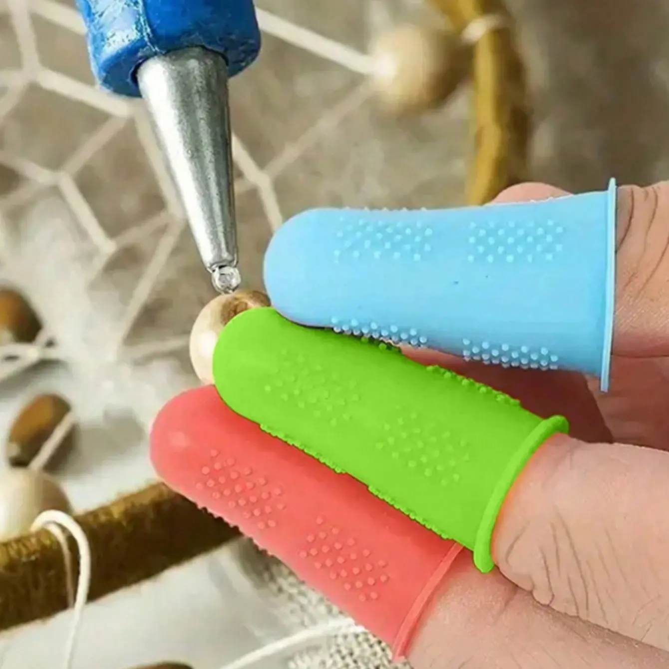 Silicone Finger Cots Set, Anti-Slip Protective Nails, Reusable Rubber Grips, Multi-Color Mix, Sizes S/m/l, Ideal for Cash Handling, Office Typing, Sewing, Handmade Crafts, Sewing Tools, Sewing Supplies Crafts, Sewing Accessories