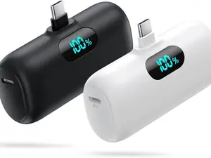 [2-Pack] Mini Portable Charger 5000mAh Power Bank,3A PD USB C Cell Phone Portable Power, LCD Display Battery Pack Compatible with iPhone 16/15/15 plus/15 pro/15 pro Max/Android/Samsung/Moto/LG etc