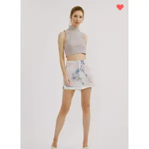 KanCan Pink Tie Dye Frayed Denim Skirt