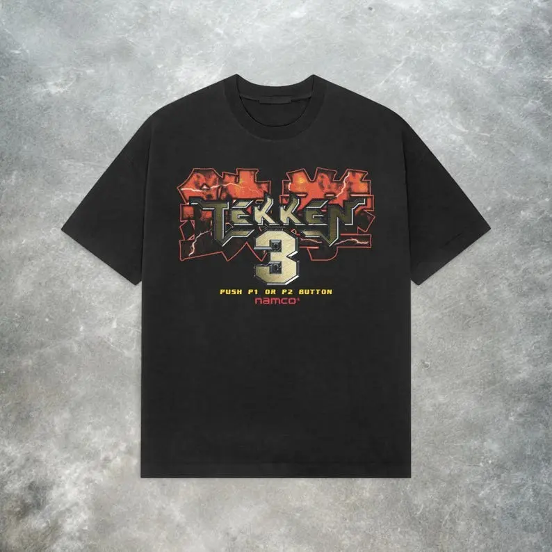 Vintage Tekken 3 Graphic Tee Retro 90s Gaming Oversized T-Shirt