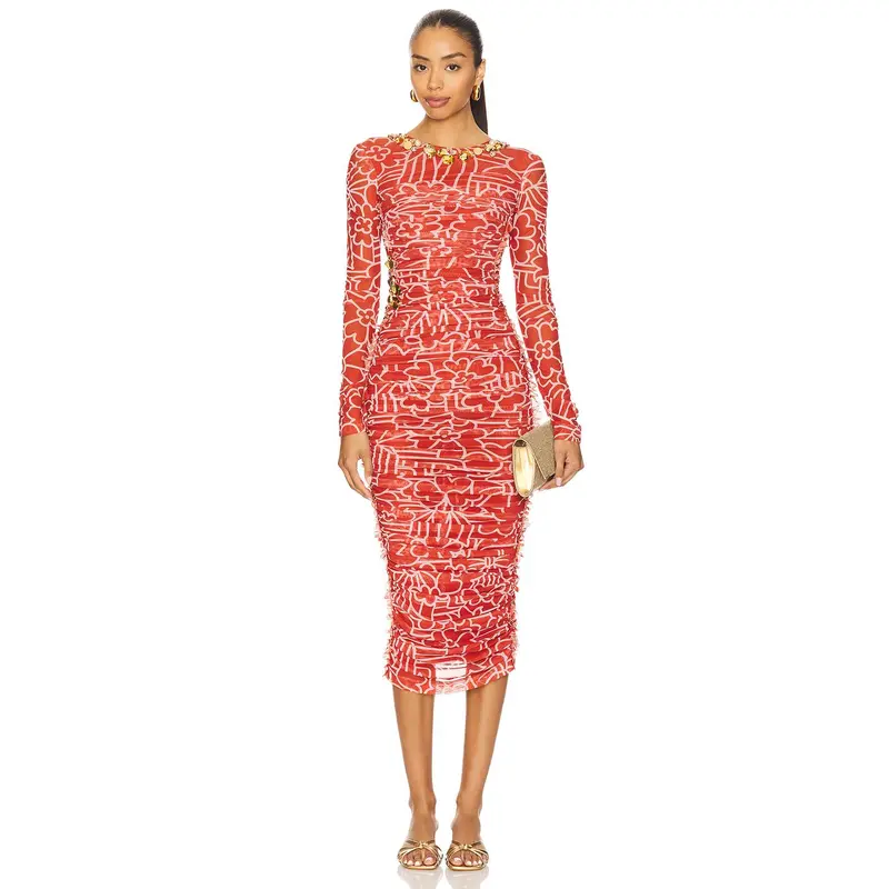 strapless open back dress Red Kaftan Dress — Full Length Silk Velvet main image 0