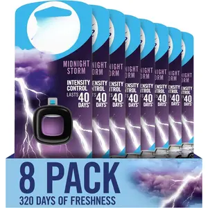 AUTO Air Freshener, Odor-Fighting Automotive Vent Clip, Midnight Storm Scent, 8 Count