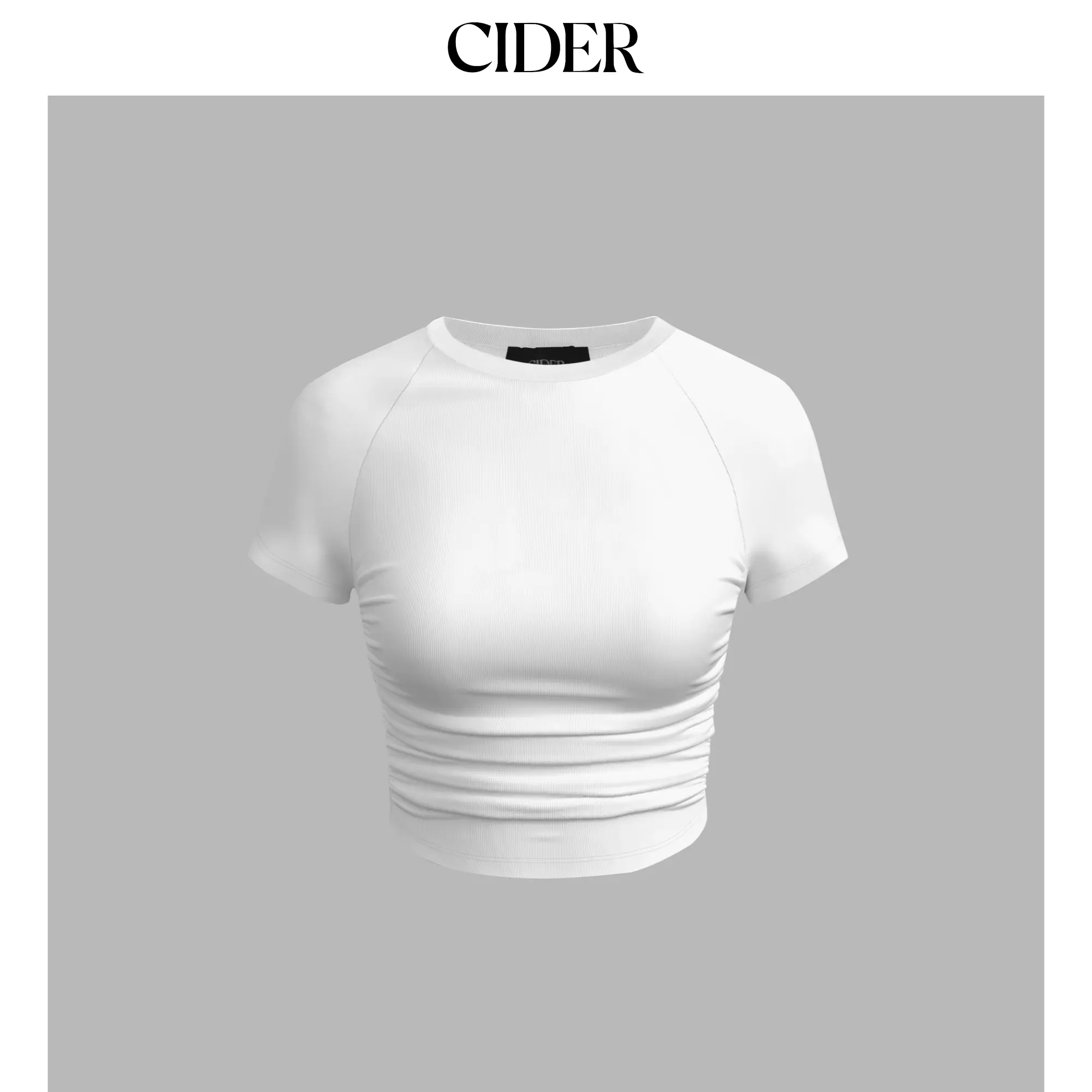 Cider [5 colors, size 2-26] Jersey Ruched Crop Tee