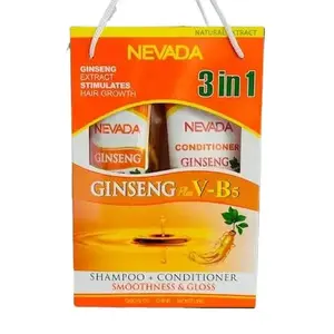 NEVADA 3 in 1 GINSENG plus V-B5 SHAMPOO + CONDITIONER  Smoothness & Gloss