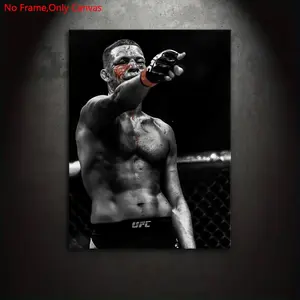 1 piece/set of frameless canvas painting print poster, classic realistic art, Nate Diaz boxing portrait, perfect gift for mixed martial arts fans, gift for bedroom, living room, mural, wall decoration, room decoration, Indoor decoration