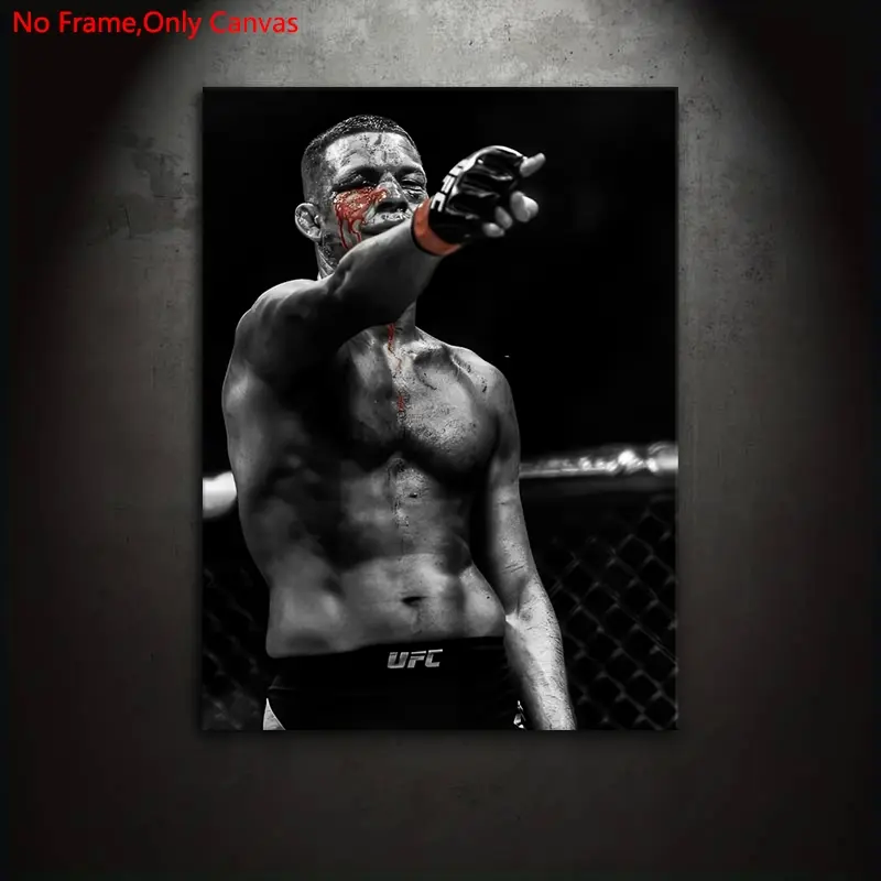1 piece/set of frameless canvas painting print poster, classic realistic art, Nate Diaz boxing portrait, perfect gift for mixed martial arts fans, gift for bedroom, living room, mural, wall decoration, room decoration, Indoor decoration