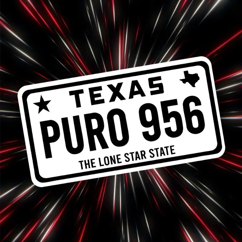Puro 956 Vinyl Decal 5inch Weatherproof UV Resistant Easy Peel Stick for Vehicles Gear Windows & More Texas The Lone Star State