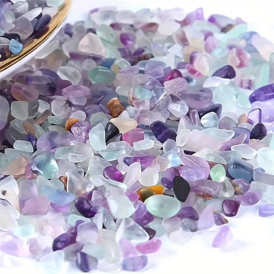 100g Mixed Crystal Chips Colorful Polished Stones for Indoor Plants Fish Tank Jewelry Making Home Decor, Perfect for Aquariums & Crafts, Fish Tank Decorations, Aquarium Supplies