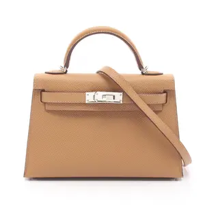 Pre-owned HERMÈS Calfskin Shoulder Bags Hermes Mini Kelly2 Calfskin