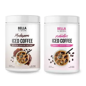 Bella All Natural Iced Coffee Duo - Get 1 Mushroom Coffee and 1 Probiotics Coffee