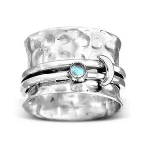Unisex Multi-Size Alloy Geometric Rotating Anxiety-Relief Ring, Creative Simple Fashion Costume Jewelry for Anniversary Gifts