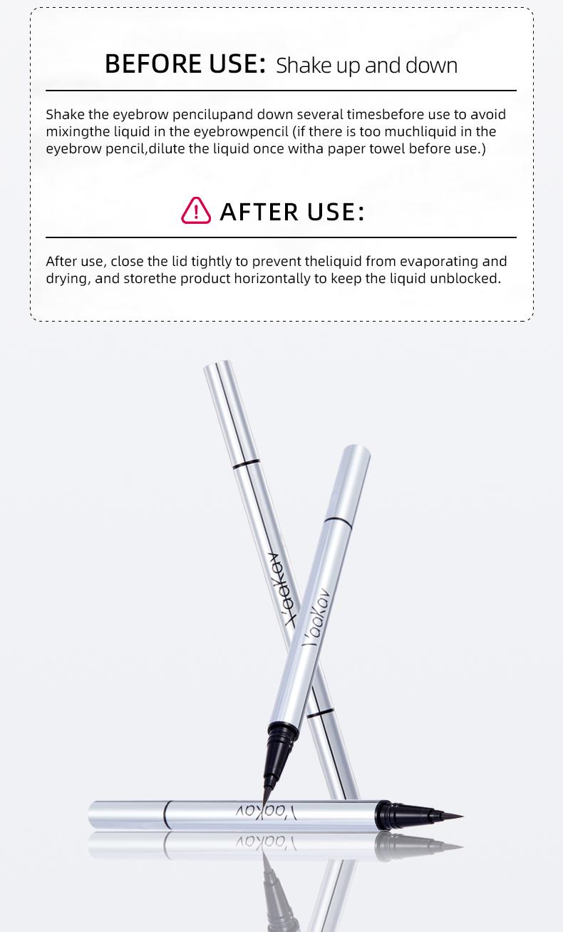 Vaakav Original 4D Brush Tip Waterproof Microblading Eyebrow Pen, 2-in-1 Dual-Ended, Natural Hair-Like Strokes, Long-Lasting Waterproof mini eyebrow pencil, long-lasting color, smudge-proof.