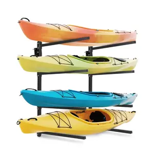 Wall Mounted Kayak Storage Rack,Heavy Duty Adjustable Kayak Holder for Indoor/Outdoor, 400LB Capacity, Fits Canoe SUP Surfboard, Freestanding Wall Rack for Garage Boathouse