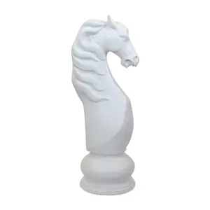 MegaChess 50 Inch White Fiberglass Knight Giant Chess Piece