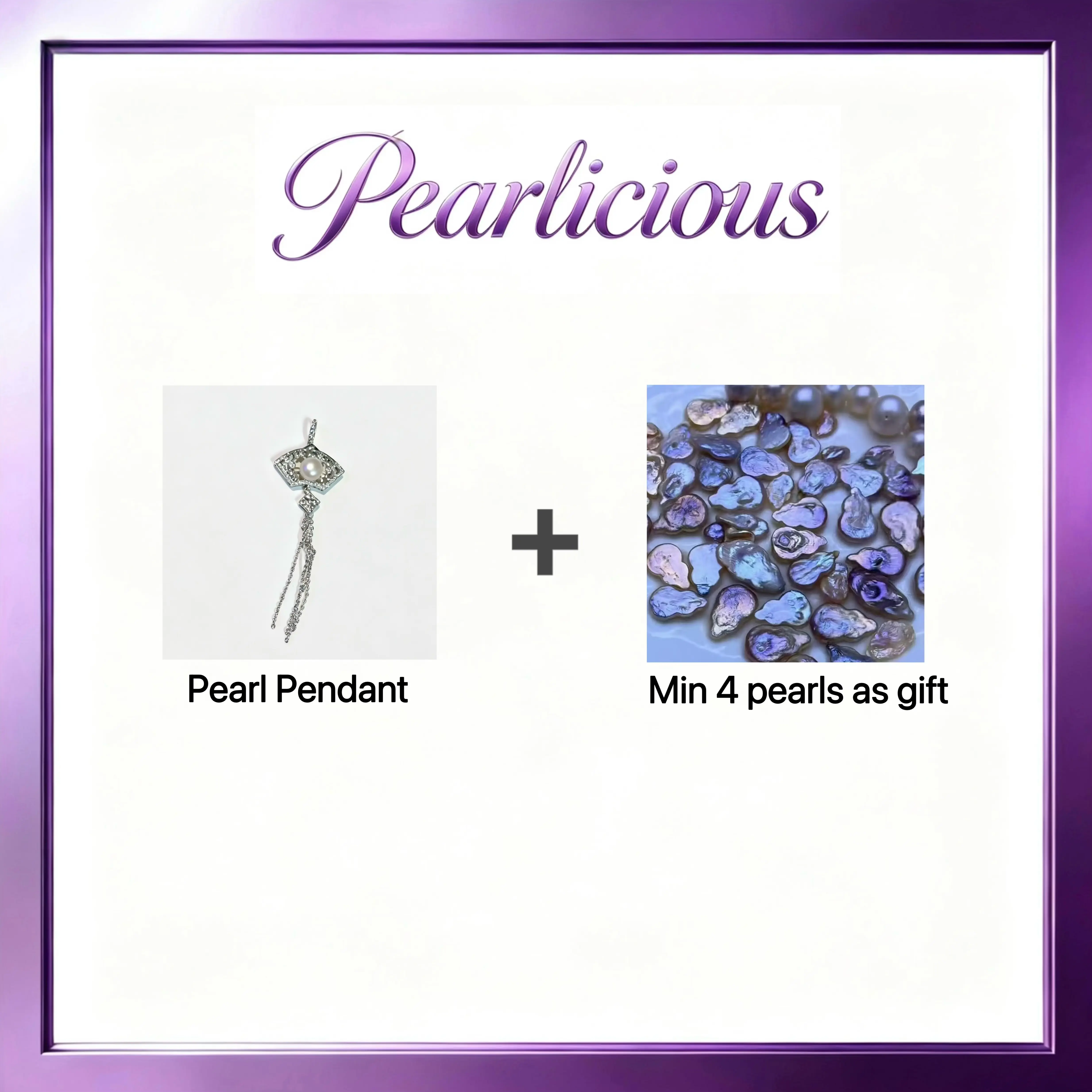 Pearl pendant with Freshwater Silver Snowman Pearl Gift (4 Pearl)[live opening] / Freshwater Pearl Pendant Random Pearl Color In Jewelery