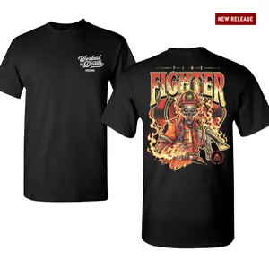 Firefighter Skull Graphic T-Shirt, Firefighter Flame Helmet Design Tee, Firefighter Pride Shirt, Firefighter Fire Rescue Graphic Tee, Firefighter Duty Apparel