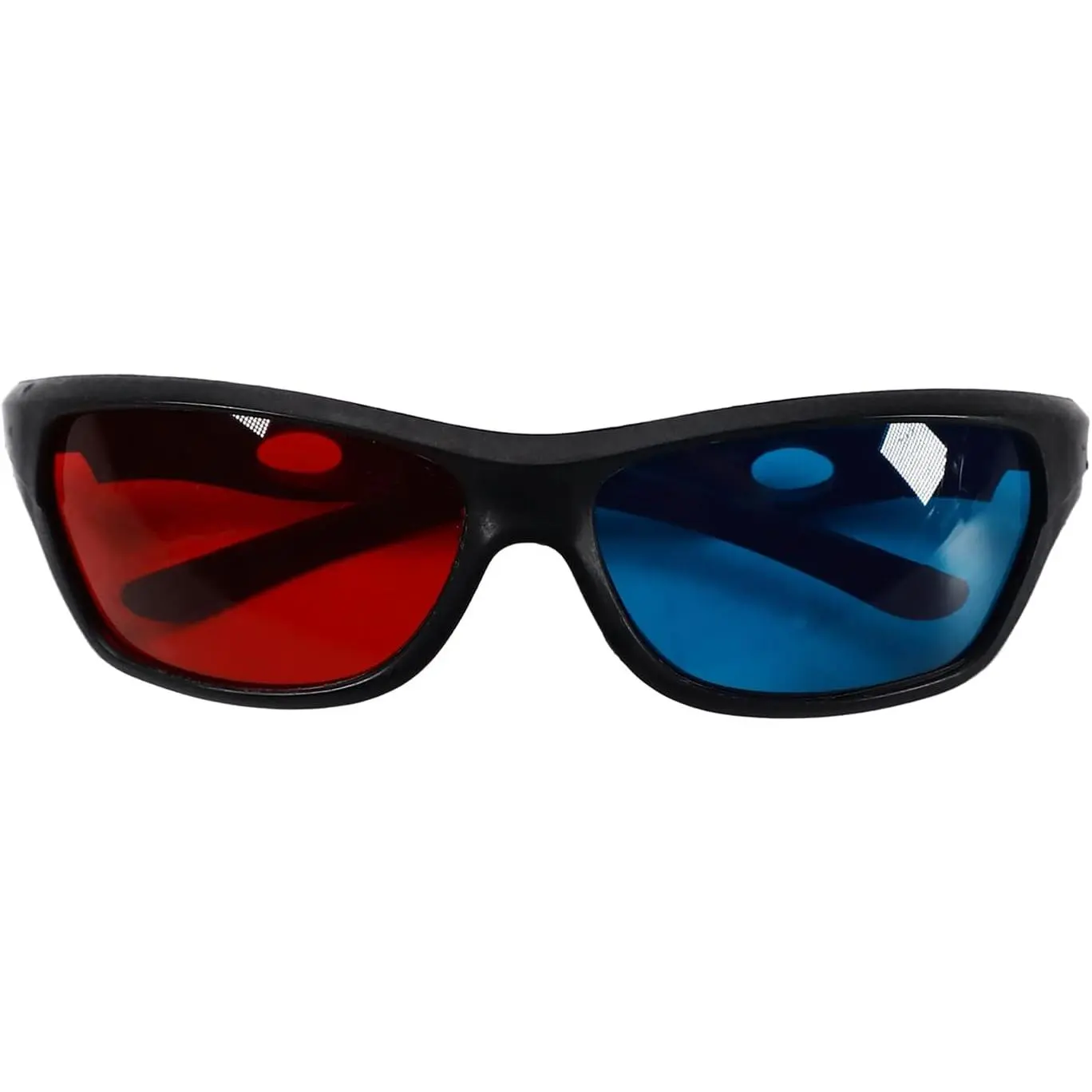 3Pcs Extra Upgrade Style Red-Blue 3D Glasses - Plastic Frame Black Resin Lens - 3D Movie & Game Glasses