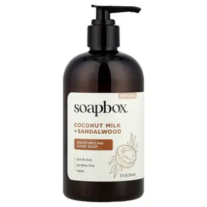 Soapbox Moisturizing Hand Soap, Coconut Milk + Sandalwood, 12 fl oz (354 ml)