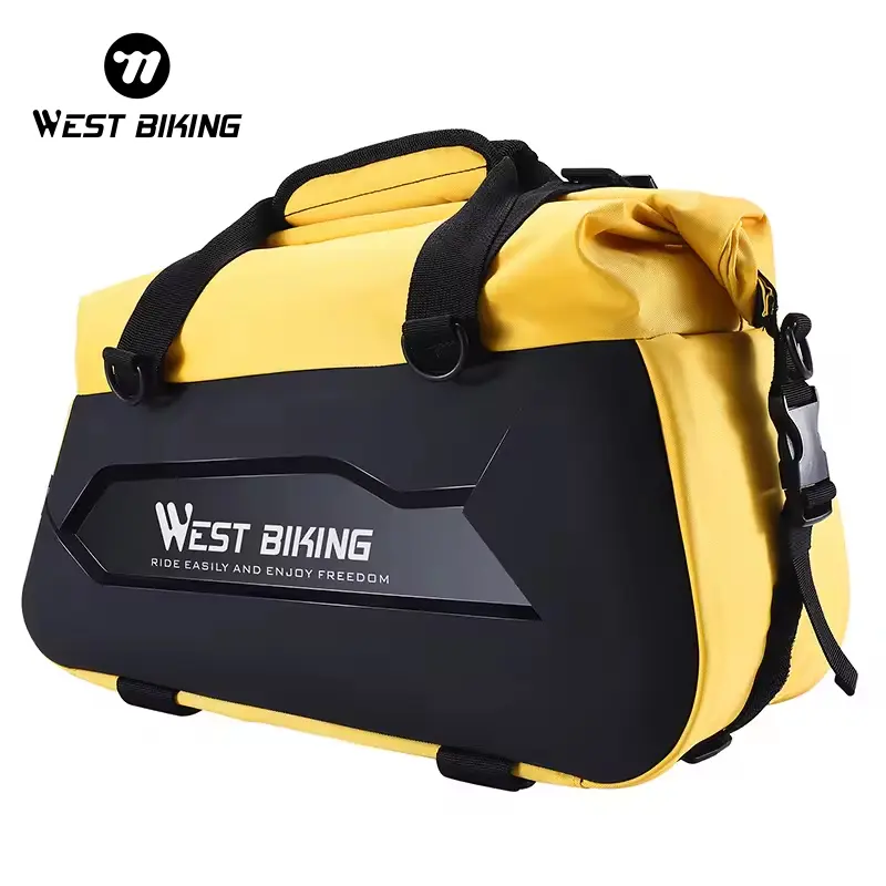 WEST BIKING Portable Outdoor Larger Capacity Bag Bicycle Pannier Waterproof Reflective Bag Wear-resistant Bicycle Pannier Bag
