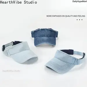 Spring/Summer Washed Distressed Sun Visor, Breathable Sports Running Cap