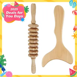 [Dealsforyoudays] Wooden Massage Tool Set, 2 Counts/set Manual Massage Tool, Body Shaping Tool, Muscle Relaxation Tool, Suitable for Home & Professional Use, Neck Massager, Skincare Tools, Neck Massager & TikTokShopSummerTurnUp