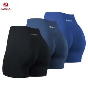 AUROLA 3 Pieces Pack Set Dream Workout Shorts for Women Seamless Soft Smooth Gym Yoga Scrunch Active Shorts SpringStatements