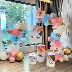 Balloon Arch Kit 8.2FT, Free Bending Half Balloon Arch Stand with Base, Floor Balloon Arch Frame Backdrop for Wedding Birthday Party Yard Lawn Home Decorations