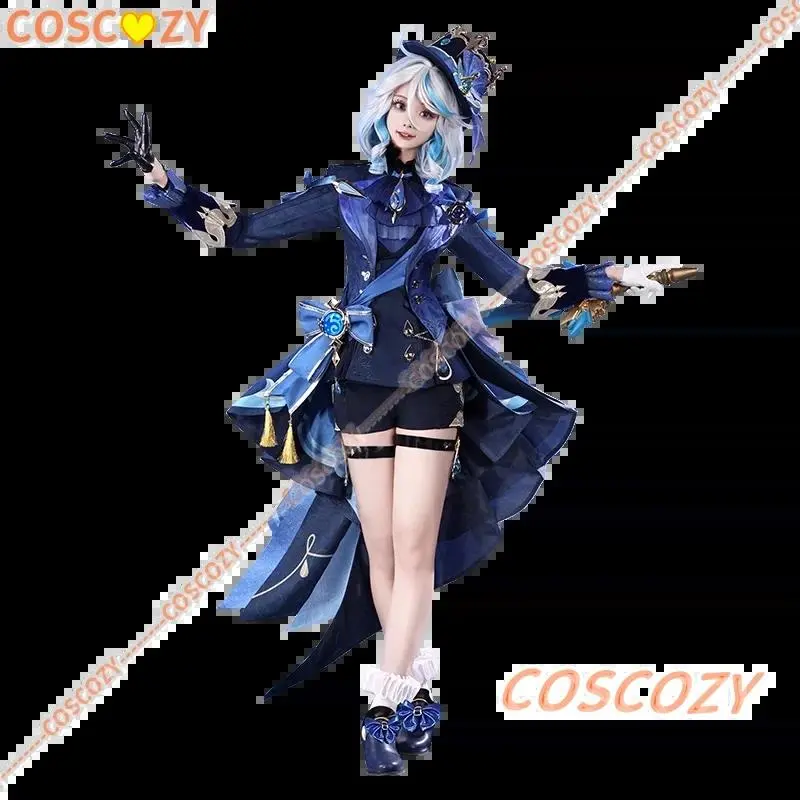 IN STOCK Furina Splash Art Focalors Cosplay Costume Game Genshin Impact S-XXL Halloween Focalors Cosplay Hat Costume Set