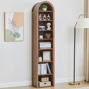 Giratree 70" Tall Arched Wooden Bookshelf – 8-Tier Modern Bookcase with Adjustable Open Display Shelves for Living Room & Office Storage