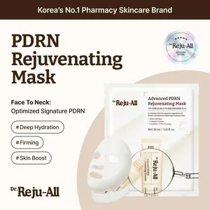 [Official Store] Dr.Reju-All Advanced PDRN Rejuvenating Mask - Face & Neck Korean Sheet Mask with 1,200 ppm PDRN, Collagen & Copper Peptides - Hydrating & Soothing, Skin Repair (1.2 Fl Oz x 4EA)