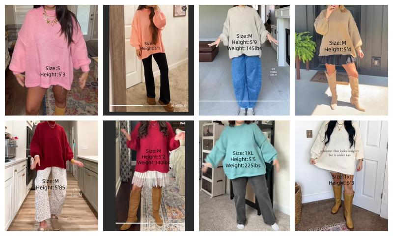 Imily Bela【Oversized】Womens Sweaters Mock Neck Batwing Long Sleeve Fall Trendy Ribbed Knit Casual Tunic Sweater