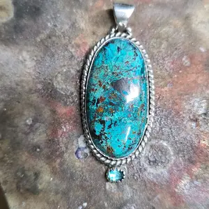 Shatuckite & London Blue Topaz Pendant